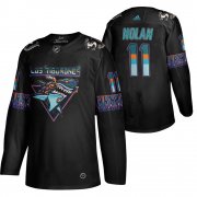 Wholesale Cheap San Jose Sharks #11 Owen Nolan Men's Adidas 2020 Los Tiburones Limited NHL Jersey Black