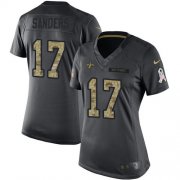 Wholesale Cheap Nike Saints #17 Emmanuel Sanders Black Women's Stitched NFL Limited 2016 Salute to Service Jersey