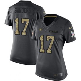 Wholesale Cheap Nike Saints #17 Emmanuel Sanders Black Women\'s Stitched NFL Limited 2016 Salute to Service Jersey