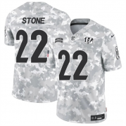 Cheap Men's Cincinnati Bengals #22 Geno Stone 2024 F.U.S.E Arctic Camo Salute To Service Limited Stitched Football Jersey