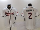 Cheap Men's Denver Broncos #2 Pat Surtain II White Cool Base Stitched Baseball Jersey