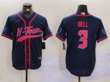 Cheap Men's Houston Texans #3 Tank Dell Navy With Patch Cool Base Stitched Baseball Jersey