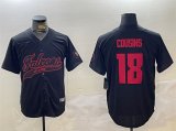 Cheap Men's Atlanta Falcons #18 Kirk Cousins Black With Patch Cool Base Stitched Baseball Jersey