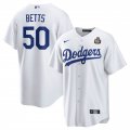 Cheap Men's Los Angeles Dodgers #50 Mookie Betts White 2024 World Series Cool Base Stitched Baseball Jersey