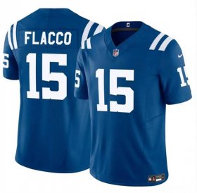 Cheap Men\'s Indianapolis Colts #15 Joe Flacco Blue 2024 F.U.S.E. Vapor Limited Football Stitched Jersey