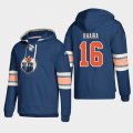 Wholesale Cheap Edmonton Oilers #16 Jujhar Khaira Royal adidas Lace-Up Pullover Hoodie