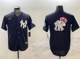 Cheap Men's New York Yankees Team Big Logo Black With Patch Cool Base Stitched Baseball Jersey