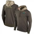 Wholesale Cheap Men's Jacksonville Jaguars Nike Olive Salute to Service Sideline Therma Pullover Hoodie