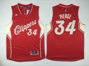 Wholesale Cheap Men's Los Angeles Clippers #34 Paul Pierce Revolution 30 Swingman 2015 Christmas Day Red Jersey