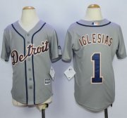 Wholesale Cheap Tigers #1 Jose Iglesias Grey Cool Base Stitched Youth MLB Jersey