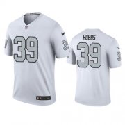 Wholesale Cheap Men's Las Vegas Raiders #39 Nate Hobbs White Color Rush Legend Jersey