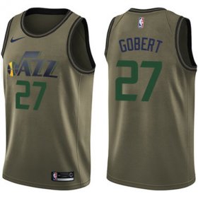 Wholesale Cheap Nike Jazz #27 Rudy Gobert Green Salute to Service NBA Swingman Jersey