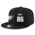 Wholesale Cheap Philadelphia Eagles #86 Zach Ertz Snapback Cap NFL Player Black with White Number Stitched Hat