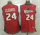 Wholesale Cheap Men's Detroit Pistons #24 Mateen Cleaves Red Hardwood Classics Soul Swingman Throwback Jersey