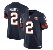 Men's Chicago Bears #2 DJ Moore Navy 2023 F.U.S.E. Throwback Limited Football Stitched Game Jersey