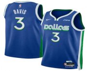 Men's Dallas Mavericks #3 Anthony Davis Blue 2025 City Edition Stitched Jersey