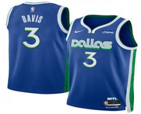 Men\'s Dallas Mavericks #3 Anthony Davis Blue 2025 City Edition Stitched Jersey