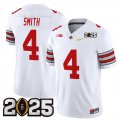 Men's Ohio State Buckeyes #4 Jeremiah Smith White Gold 2025 CFP Final Patch F.U.S.E. Vapor Limited Stitched Football Jersey