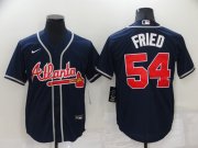 Wholesale Cheap Men's Atlanta Braves #54 Max Fried Navy Blue Stitched MLB Cool Base Nike Jersey