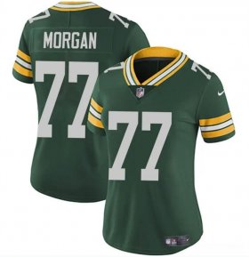 Cheap Women\'s Green Bay Packers #77 Jordan Morgan Green 2024 Draft Vapor Untouchable Limited Football Stitched Jersey(Run Small)