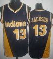 Wholesale Cheap Indiana Pacers #13 Mark Jackson Navy Blue With Yellow Swingman Throwback Jersey