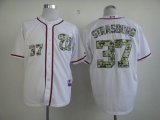 Wholesale Cheap Nationals #37 Stephen Strasburg White USMC Cool Base Stitched MLB Jersey