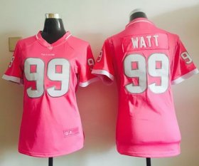 Wholesale Cheap Nike Texans #99 J.J. Watt Pink Women\'s Stitched NFL Elite Bubble Gum Jersey