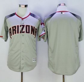 Wholesale Cheap Diamondbacks Blank Gray/Brick New Cool Base Stitched MLB Jersey