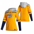 Wholesale Cheap Nashville Predators Blank Adidas Reverse Retro Pullover Hoodie Gold