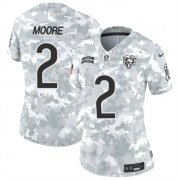 Cheap Women's Chicago Bears #2 DJ Moore 2024 F.U.S.E Arctic Camo Salute To Service Limited Stitched Football Jersey(Run Small)