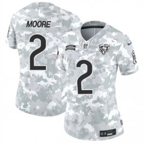 Cheap Women\'s Chicago Bears #2 DJ Moore 2024 F.U.S.E Arctic Camo Salute To Service Limited Stitched Football Jersey(Run Small)