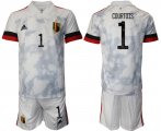 Wholesale Cheap Men 2021 European Cup Belgium away white 1 Soccer Jersey