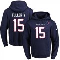 Wholesale Cheap Nike Texans #15 Will Fuller V Navy Blue Name & Number Pullover NFL Hoodie