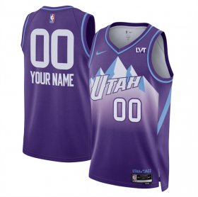 Cheap Men\'s Utah Jazz Active Player Custom Purple 2024-25 City Edition Stitched Basketball Jersey