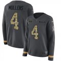 Wholesale Cheap Nike 49ers #4 Nick Mullens Anthracite Salute to Service Women's Stitched NFL Limited Therma Long Sleeve Jersey