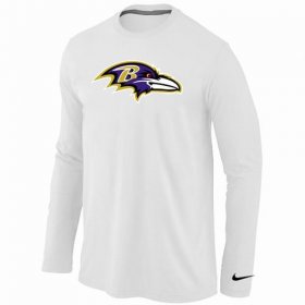 Wholesale Cheap Nike Baltimore Ravens Logo Long Sleeve T-Shirt White