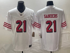 Wholesale Cheap Men\'s San Francisco 49ers #21 Deion Sanders White 2023 FUSE Color Rush Vapor Untouchable Limited Jersey