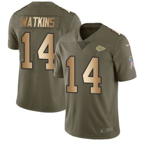 Wholesale Cheap Nike Chiefs #14 Sammy Watkins Olive/Gold Men\'s Stitched NFL Limited 2017 Salute To Service Jersey