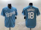 Cheap Men's Kansas City Royals #18 Yuli Gurriel Blue Cool Base Stitched Baseball Jersey