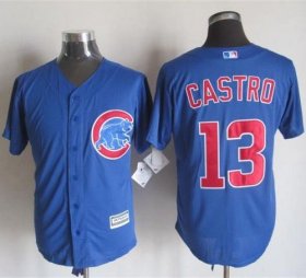 Wholesale Cheap Cubs #13 Starlin Castro Blue New Cool Base Stitched MLB Jersey