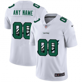 Wholesale Cheap Philadelphia Eagles Custom White Men\'s Nike Team Logo Dual Overlap Limited NFL Jersey