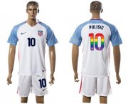 Wholesale Cheap USA #10 Pulisic White Rainbow Soccer Country Jersey