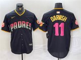 Wholesale Cheap Men's San Diego Padres #11 Yu Darvish Black Cool Base Stitched Baseball Jersey