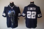 Wholesale Cheap Nike Cowboys #22 Emmitt Smith Navy Blue Team Color Men's Stitched NFL Helmet Tri-Blend Limited Jersey