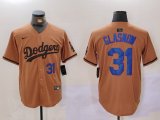 Cheap Men's Los Angeles Dodgers #31 Tyler Glasnow Number Olive Cool Base Limited Stitched Jerseys