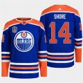 Cheap Men's Edmonton Oilers #14 Mattias Ekholm Royal 2024 Stanley Cup Final Patch Stitched Jersey