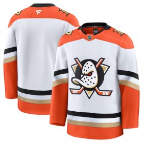 Men\'s Anaheim Ducks Blank White 2024-25 Away Stitched Hockey Jersey