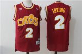 Wholesale Cheap Men's Cleveland Cavaliers #2 Kyrie Irving Burgundy Hardwood Classics Soul Swingman Throwback Jersey