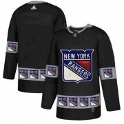 Cheap Men's New York Rangers Black Blank Team Logos Fashion Adidas Jersey