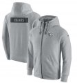 Wholesale Cheap Men's Chicago Bears Nike Ash Gridiron Gray 2.0 Full-Zip Hoodie